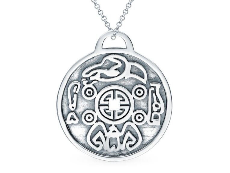Silver pendant amulet Money for good luck