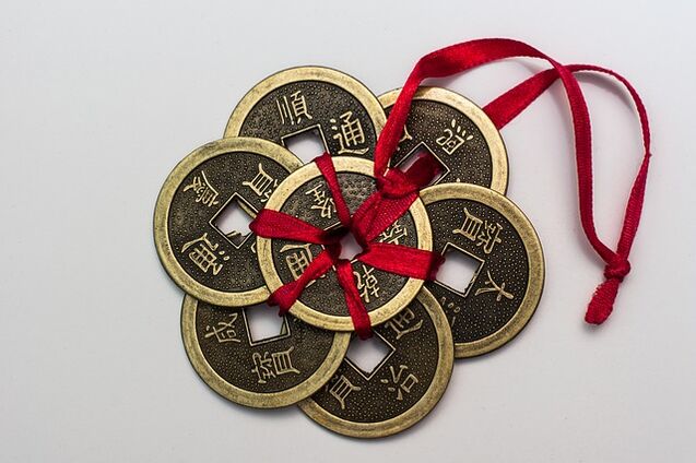 Amulet coins for good luck and wealth
