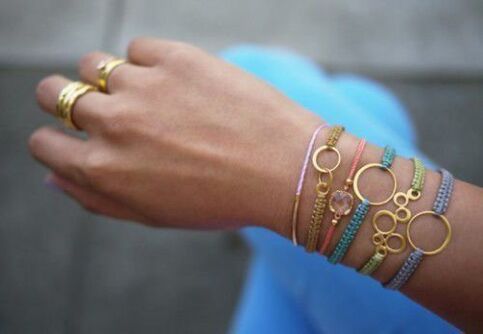 bracelets on the arm like talismans of fortune