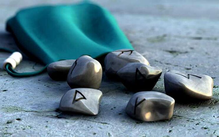a pouch with runes as an amulet for good luck